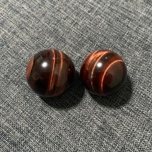 Small Red Tiger’s Eye Crystal Sphere Duo